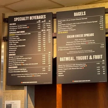 Panera bread menu list